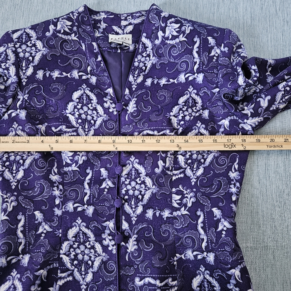 Alfred Dunner Purple Blazer with Floral Print - Picture 6 of 7